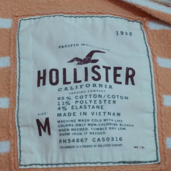 Hollister Zip up Striped Hoodie - Size M - Picture 2 of 5